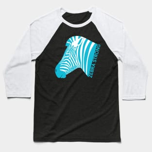 Ehlers Danlos Rare Disease Awareness Zebra Strong Turquoise Baseball T-Shirt